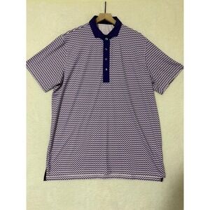 Greyson Polo Shirt Mens XL Purple Geometric Performance Golf Stretch Top